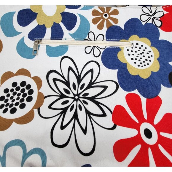 Farmhouse Is My Style Floral Canvas Tote Bag Rope Handles Zipper Pocket Lined - Picture 2 of 5